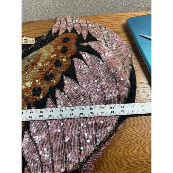Swee Lo Top Woman’s L Pink‎ Butterfly Coachella Silk Festival Boho Retro Vintage - Picture 10 of 16